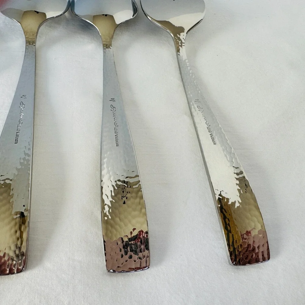 Hampton Forge Stainless Steel Flatware 5-Piece Hostess Set VENTO Hammered NEW